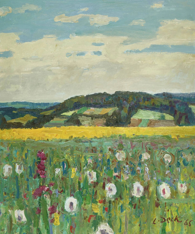 Prairie de printemps (dans l'Emmental) — Huile, 55x46 cm
