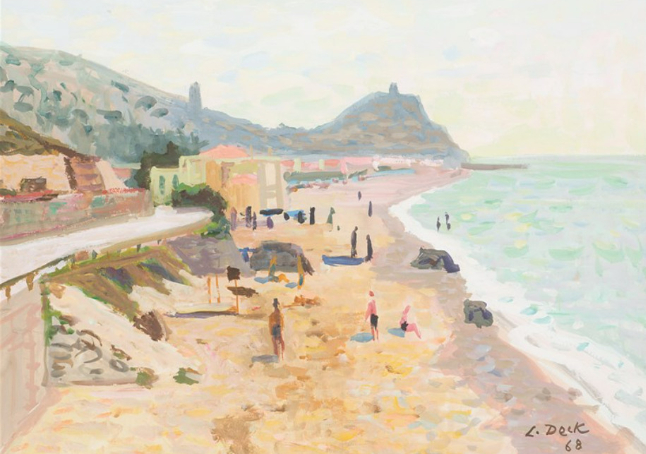 Scène de plage, 1968 -  Gouache 33 x 45,5 cm