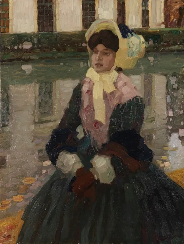 Portrait de Veronika Kirmaier dans le jardin de Schleissheim (1903)