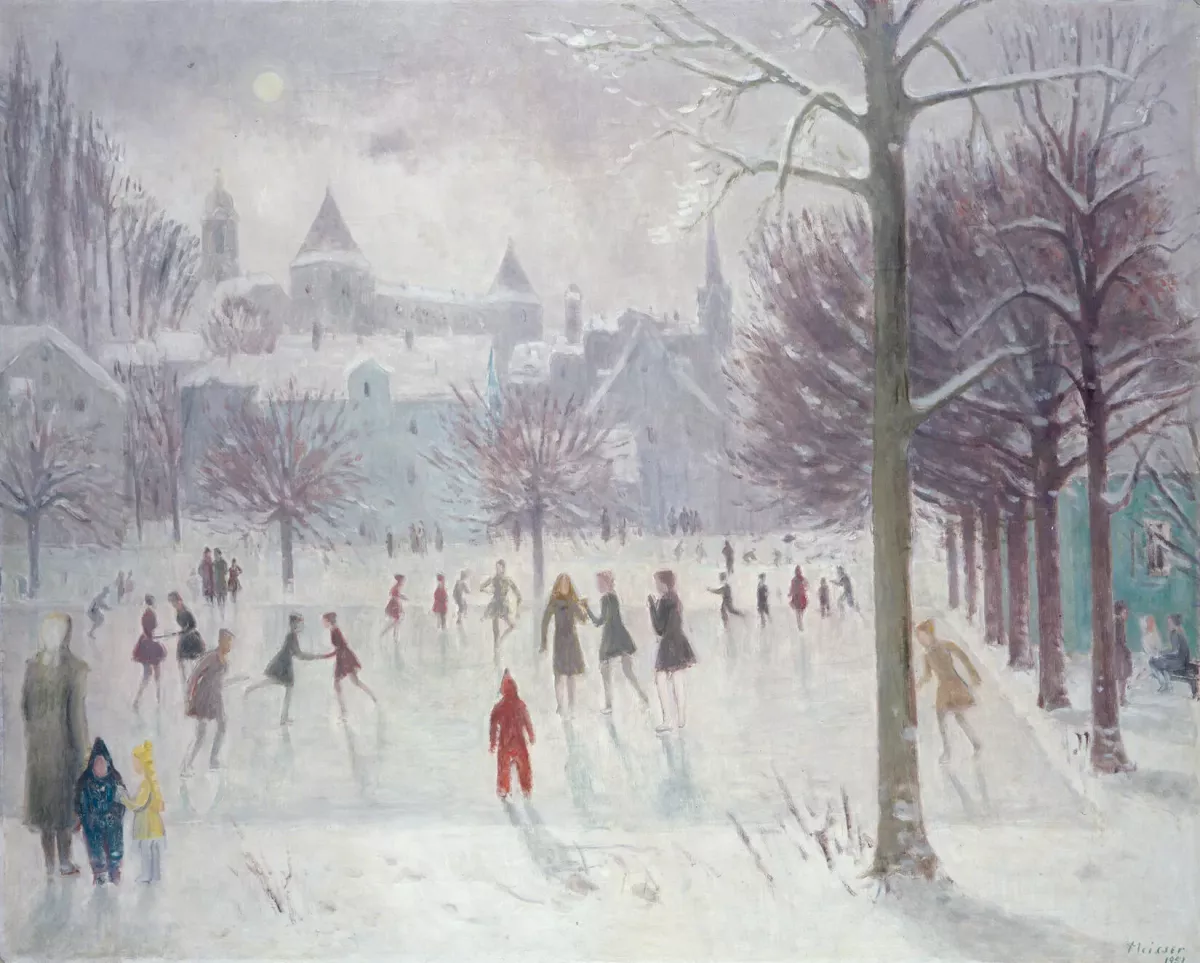 Paysage hivernal avec patinoire, 1951