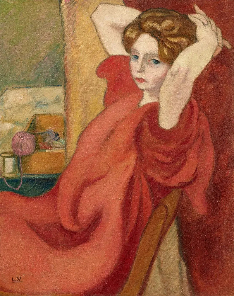 Portrait de Mme Valtat les mains derrière la tête (environ 1917)