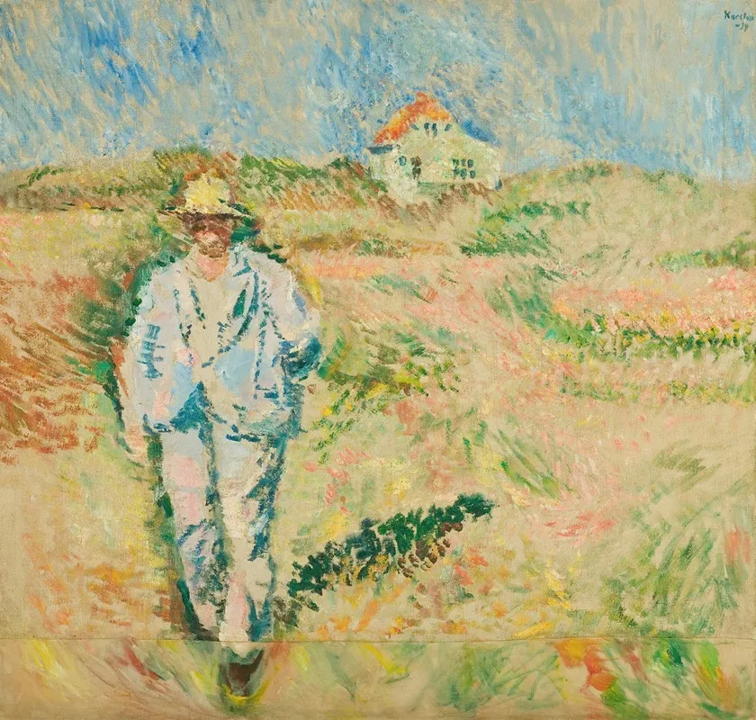 Homme vêtu de blanc dans un paysage de Skagen (1924)