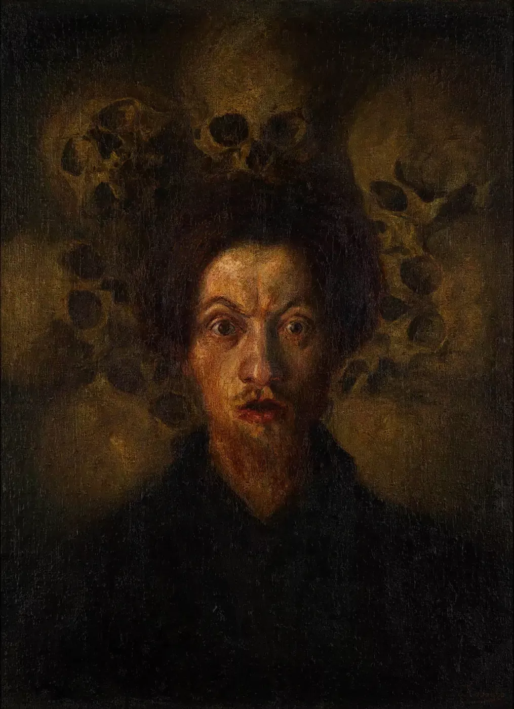 Autoportrait avec crânes, 1909