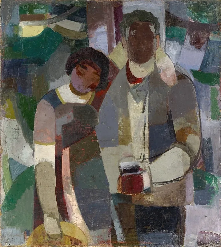 Couple sous les arbres (L'artiste et sa femme) (1922-1923)