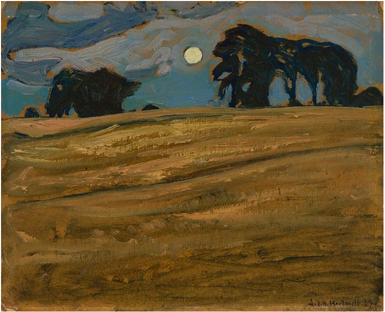 Lever de lune, Thornhill Fields, daté de 1919