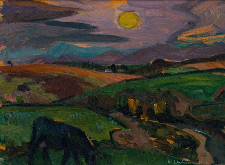 Paysage avec vache