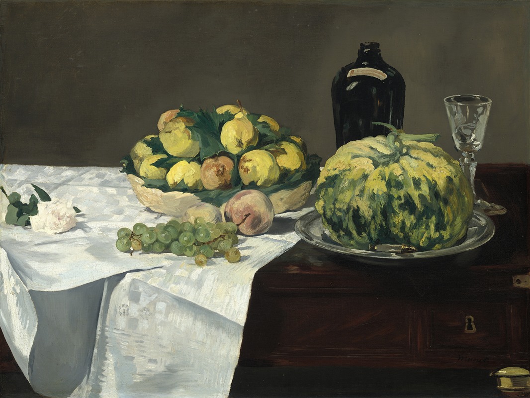 Nature morte au melon et aux pêches (vers 1866)