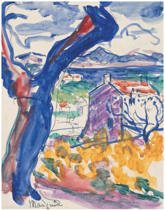 Saint-Tropez, le golfe, aquarelle et mine de plomb, 1904