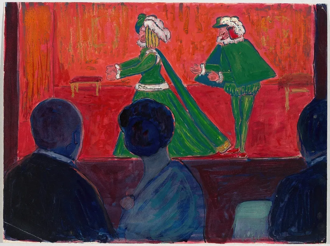 Théâtre de marionnettes - au premier plan Jawlensky et Marianne von Werefkin