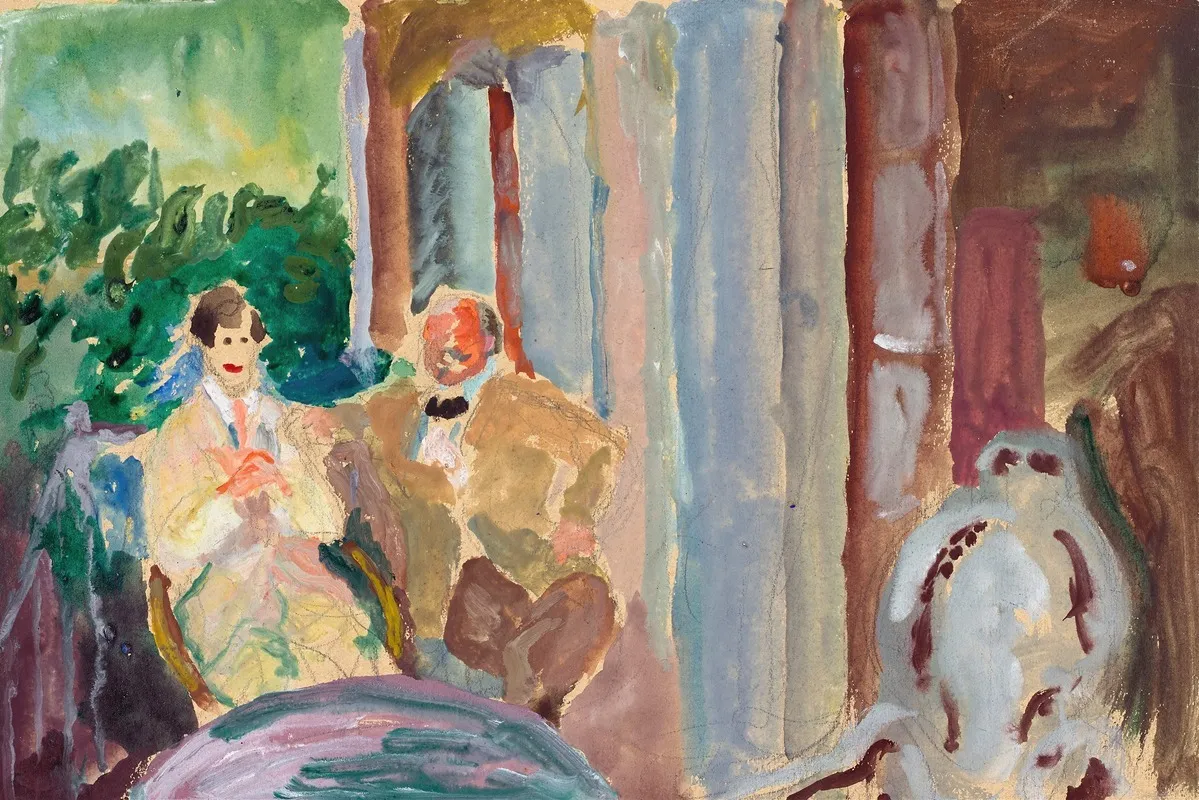 Sacharoff et Jawlensky au balcon de St. Prex au bord du lac Léman