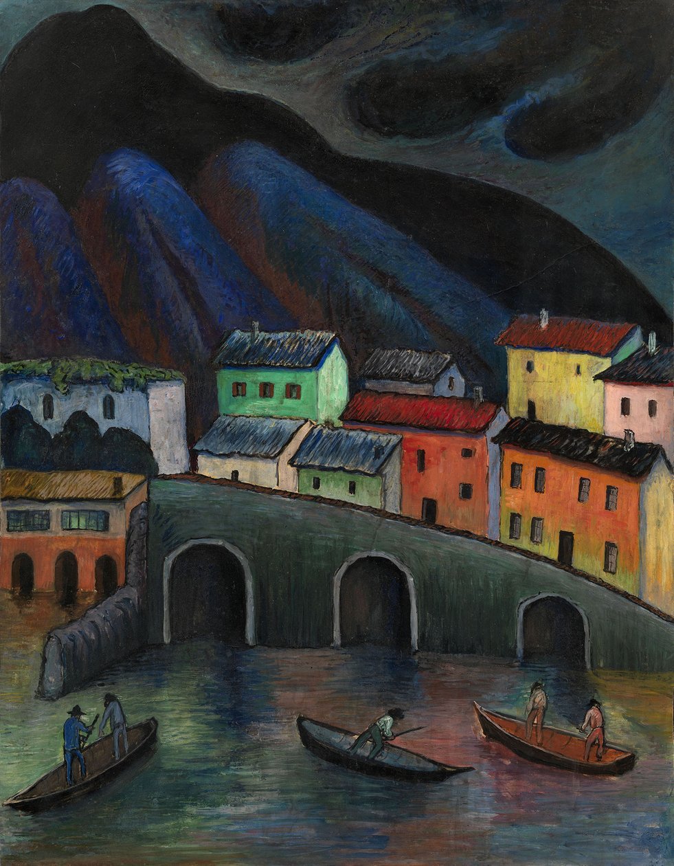 Pêche nocturne à Ascona, années 1920-1930