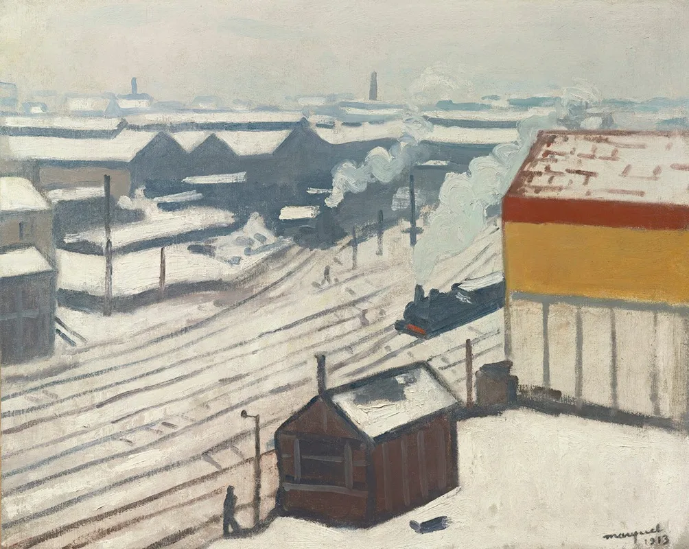 La Gare Montparnasse sous La Neige (1913)