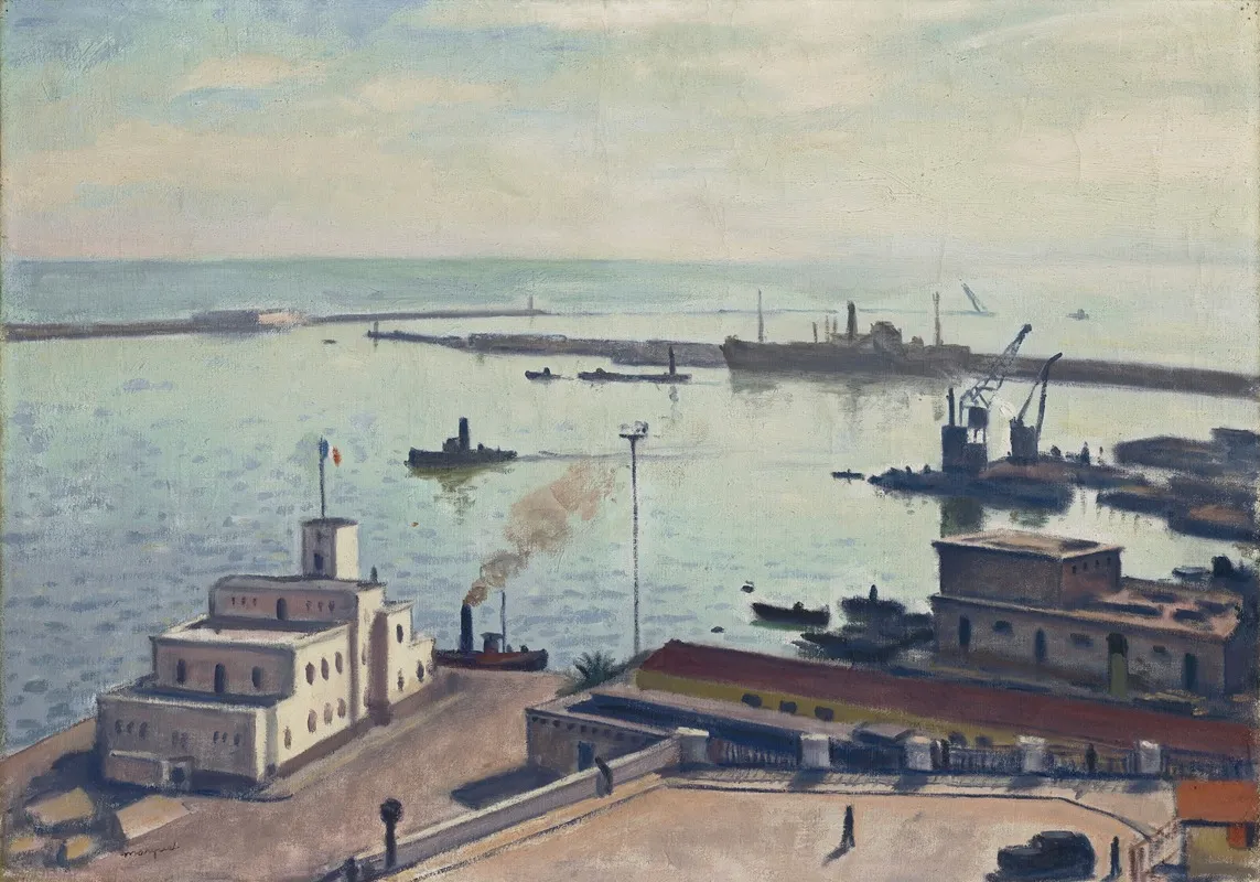 Alger,  le port en hiver (1945)