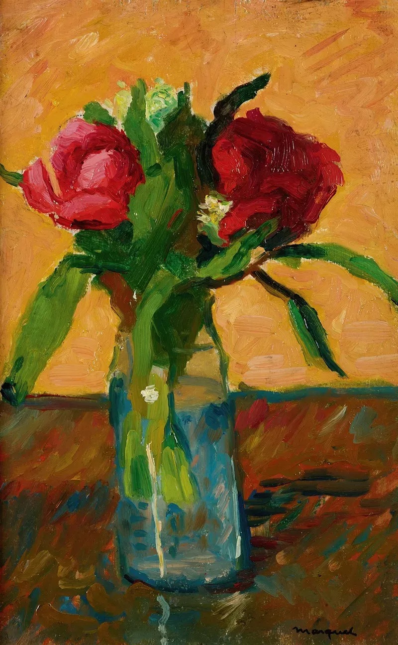 Pivoines dans un vase de verre