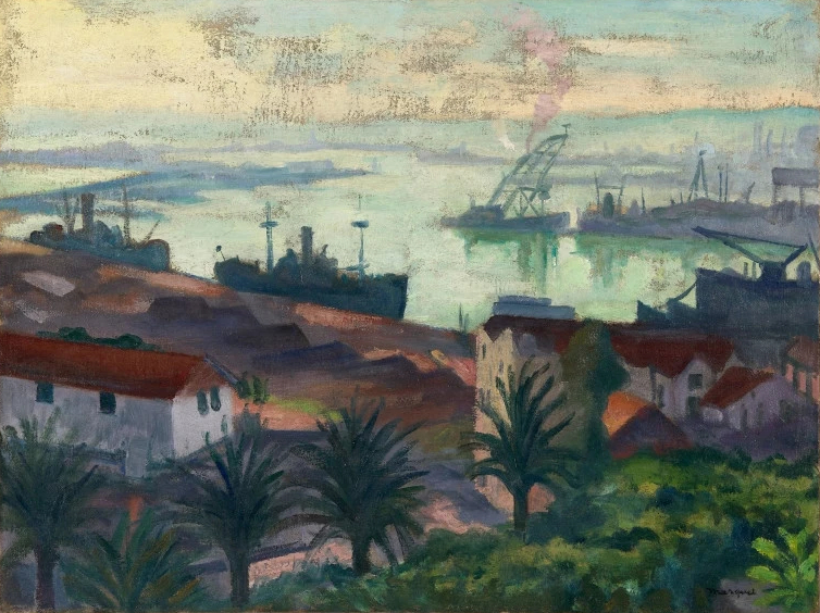 Le port d'Alger par temps clair, environ 1942-1943