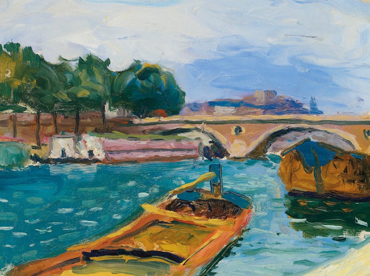 Paris, Pont sur la Seine, environ 1898-1904 