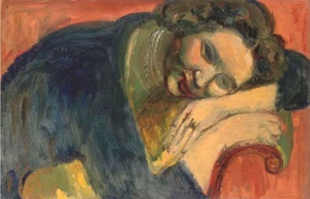 Personnage allongé sur un canapé