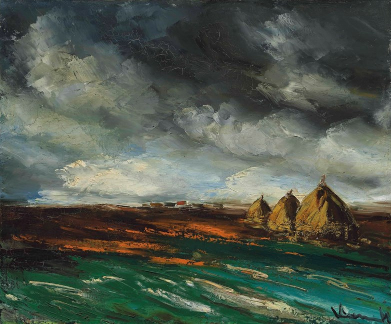 Meules sous un ciel d'orage