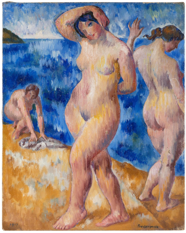 Trois nus à la plage, 1917