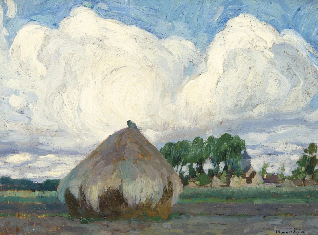 Paysage avec une botte de foin et l'église de Saint-Martin-Latem, 1906