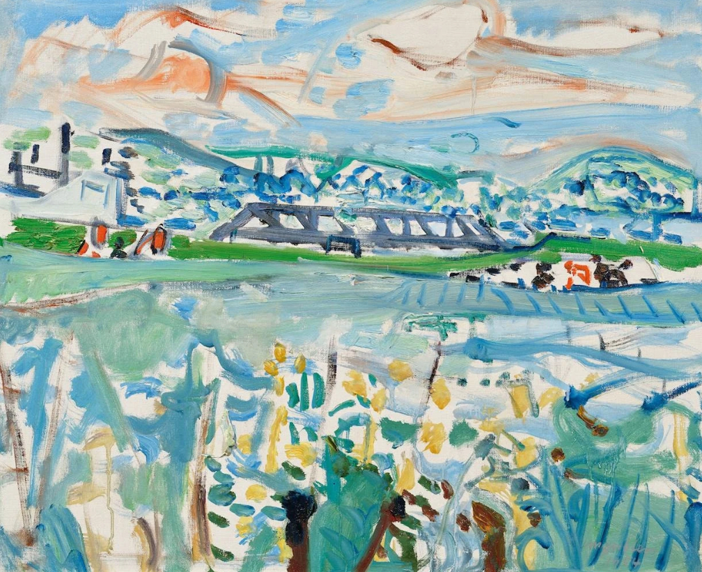 Paysage de la Limmat avec pont, 1954