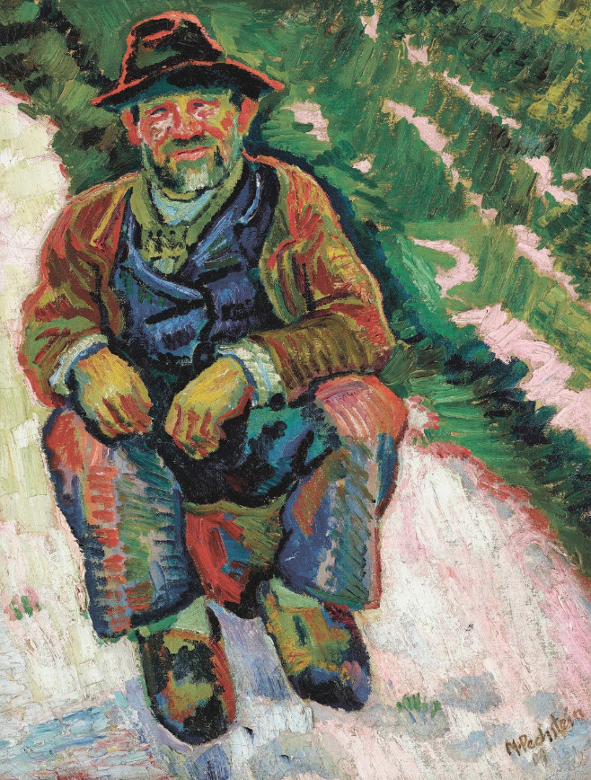 Homme assis, 1909, Huile sur toile, 65.1 x 49.9 cm