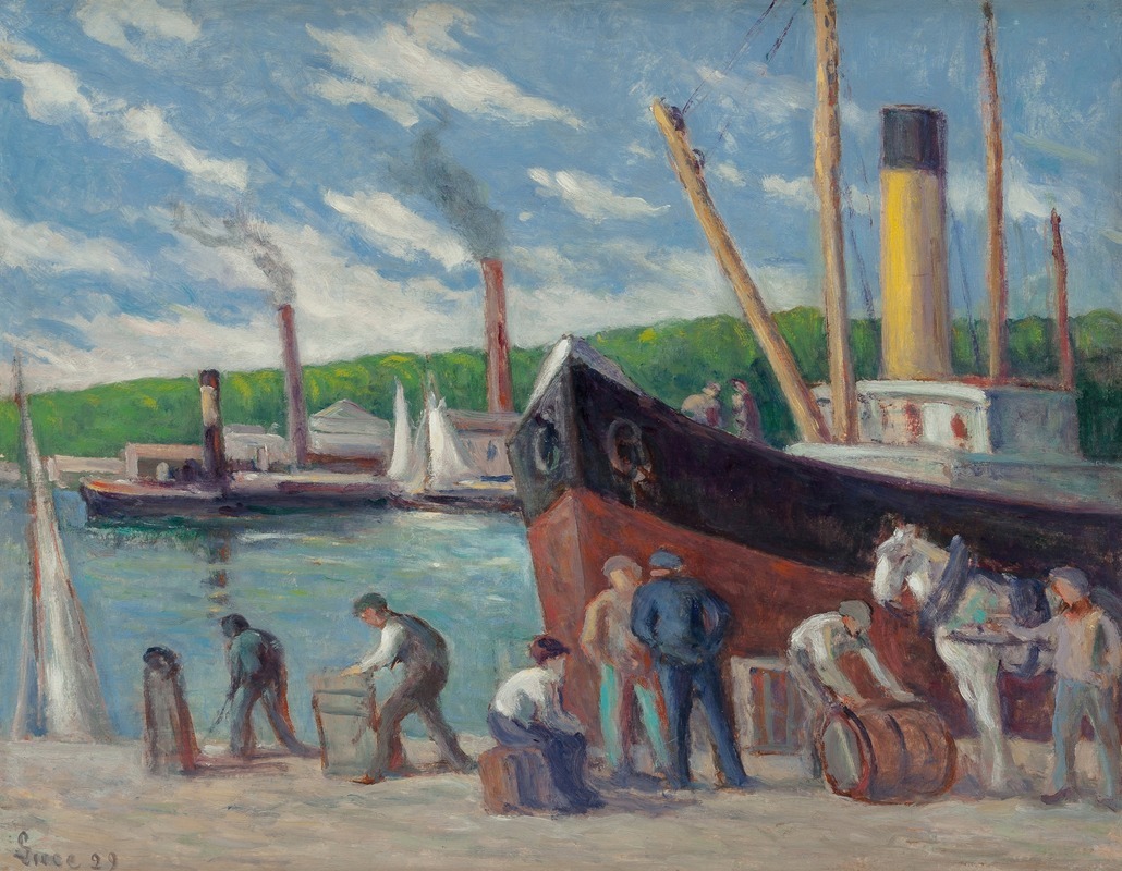 Honfleur, remorqueur à quai (1929)