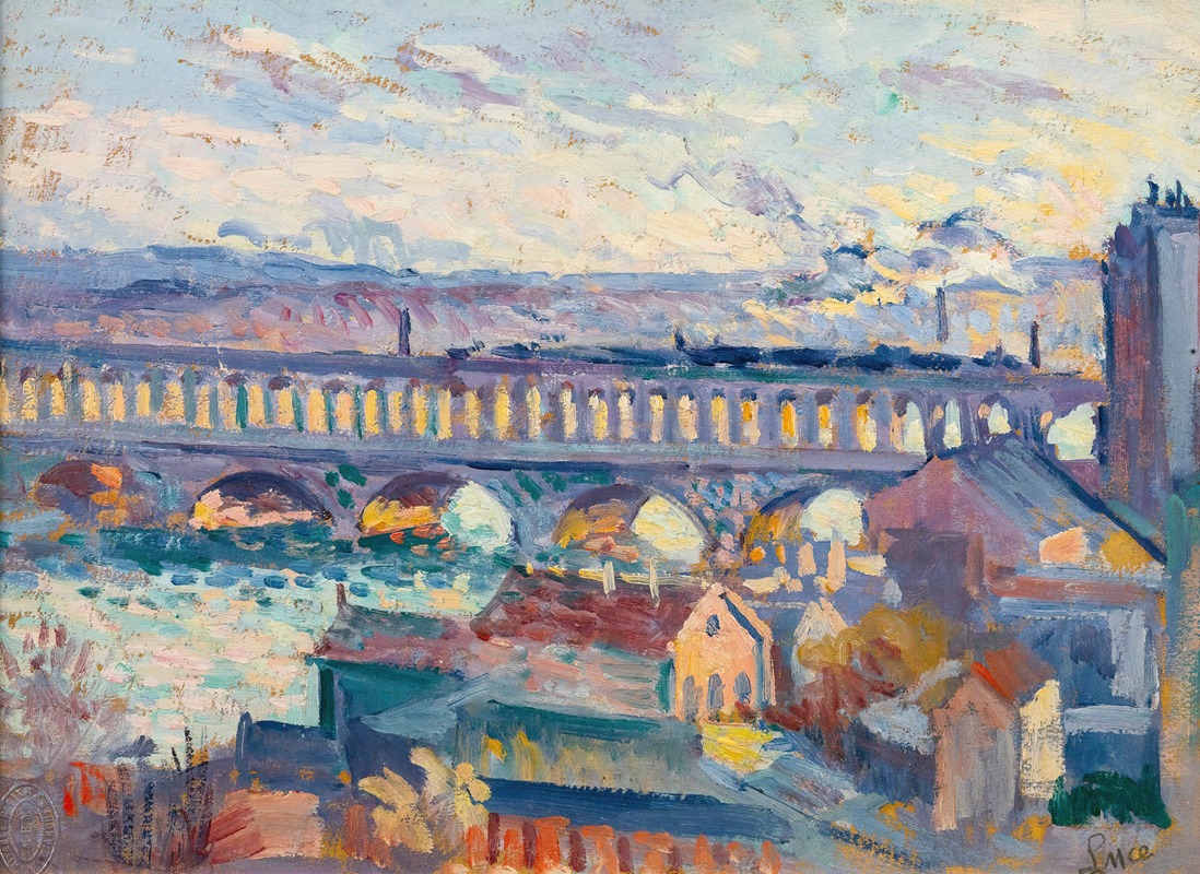 Vue sur le viaduc d'Auteuil (vers 1905-10)