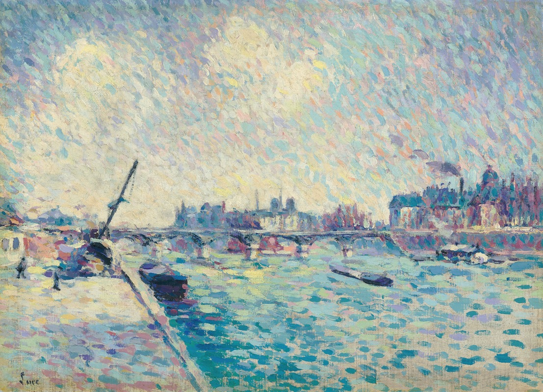 Paris, la Seine, Notre-Dame au loin (1898)