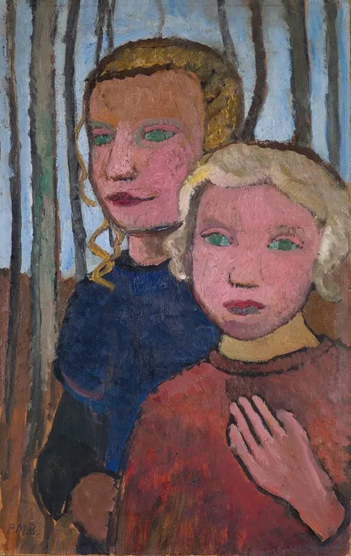 Deux filles devant des bouleaux, 1905