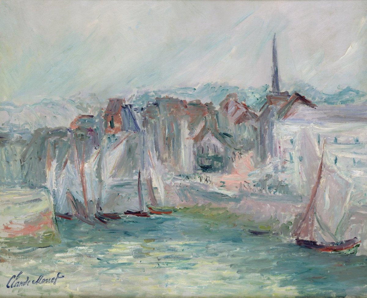 Bateaux dans le port d'Honfleur, 1917