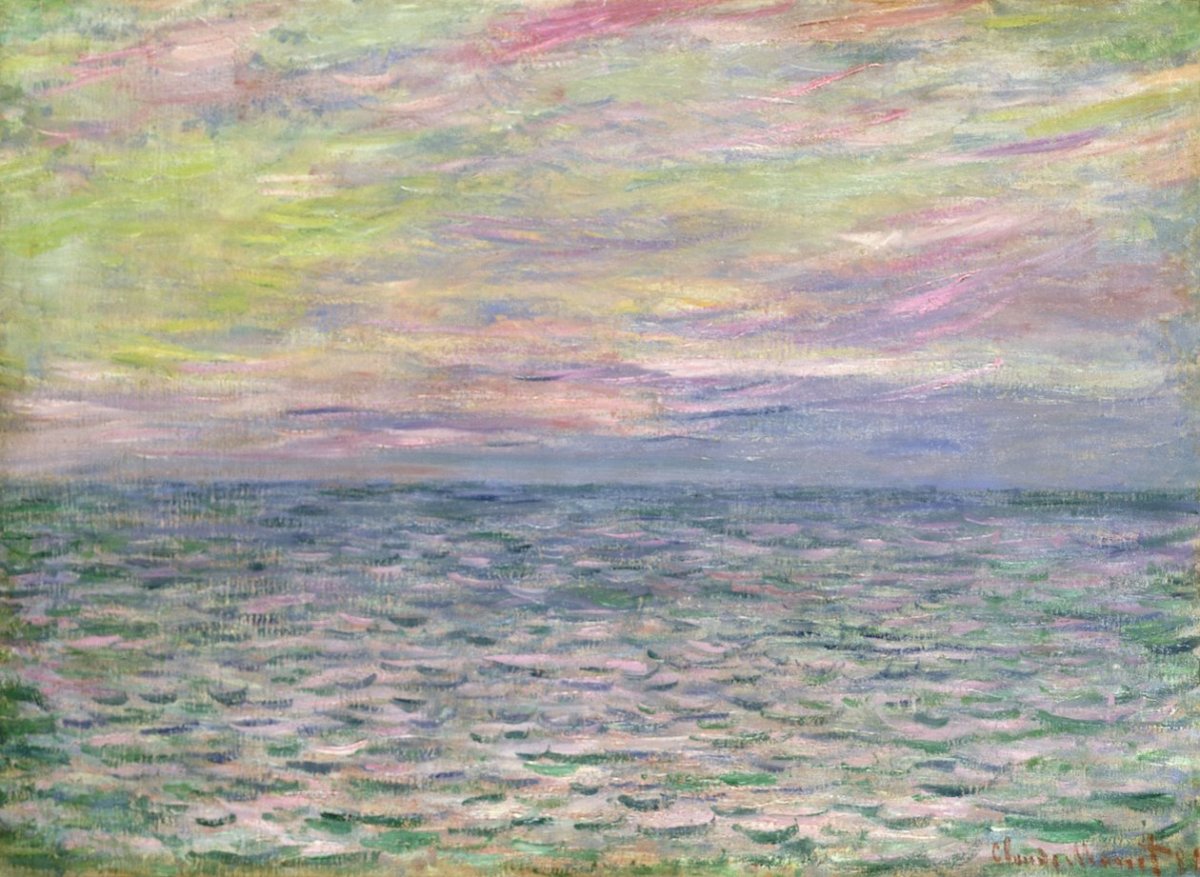 Coucher de Soleil à Pourville, Pleine Mer, 1882