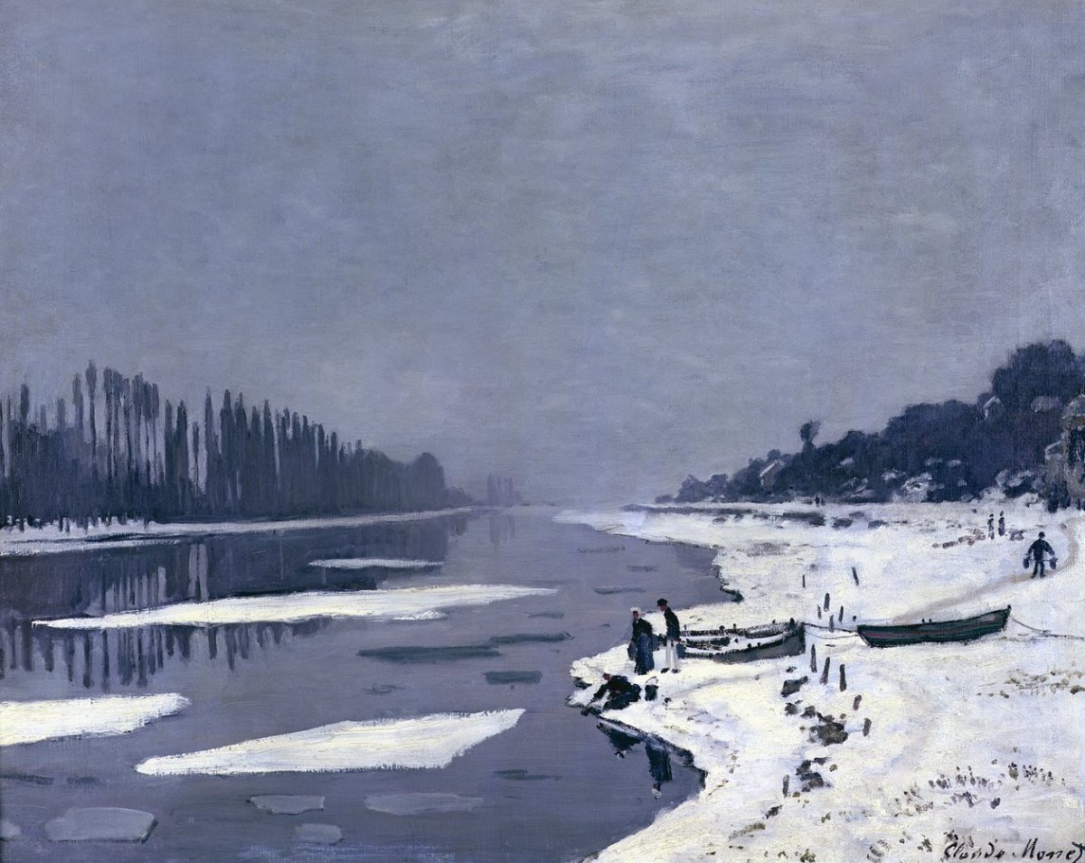 Glace sur la Seine à Bougival, vers 1867-68