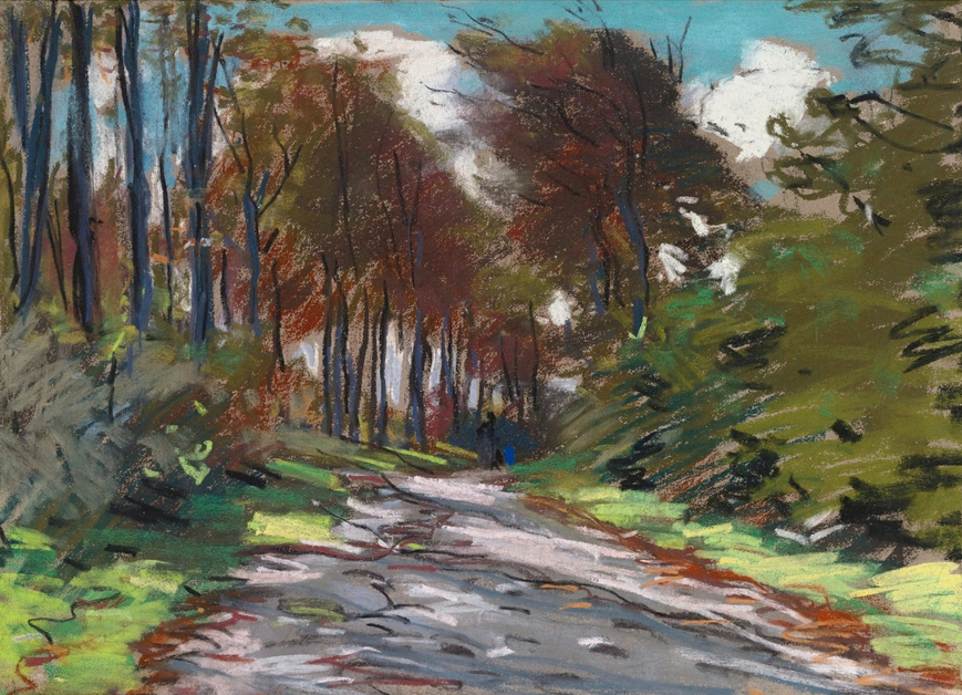 Chemin creux, effet de lumière, 1881, pastel sur papier