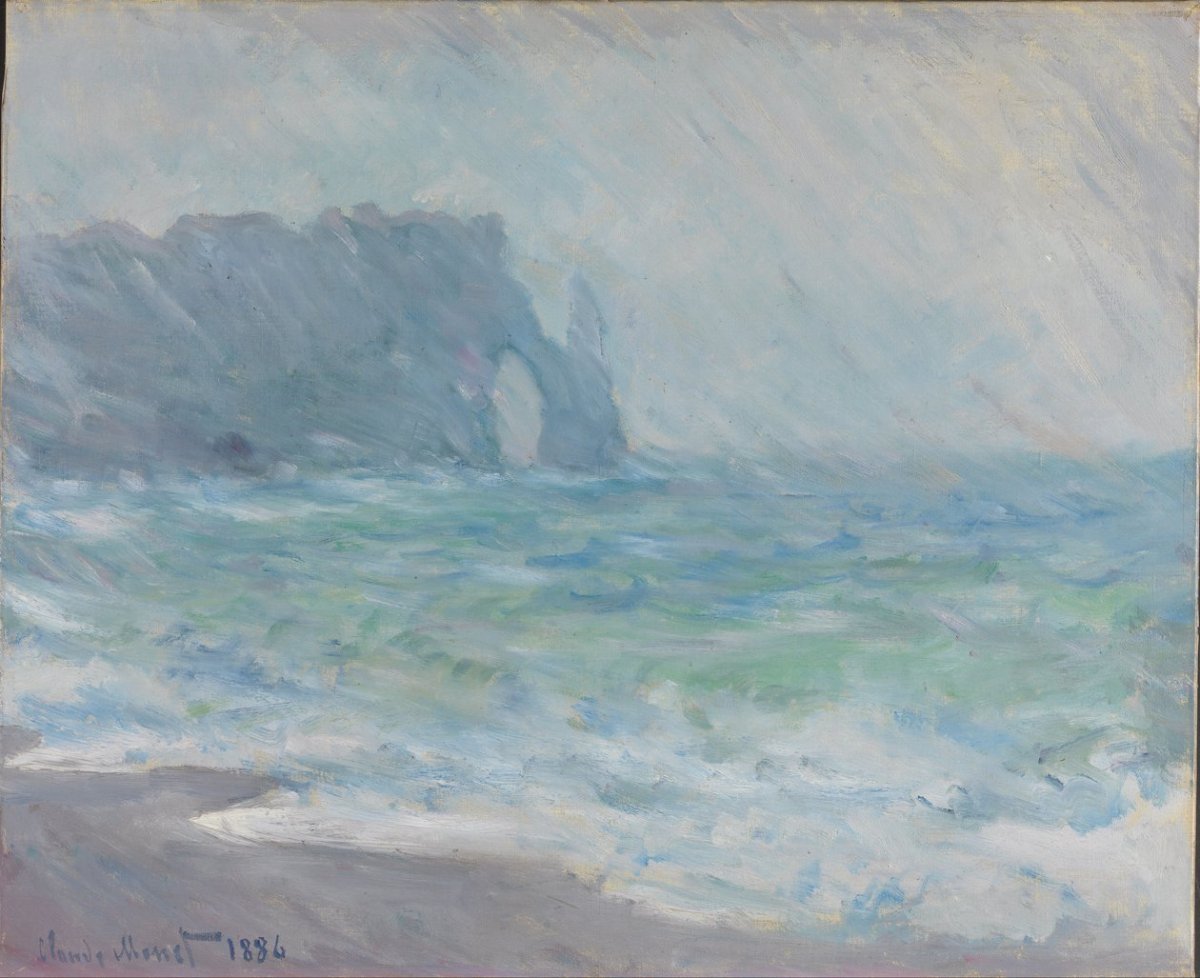 Pluie à Étretat, 1884