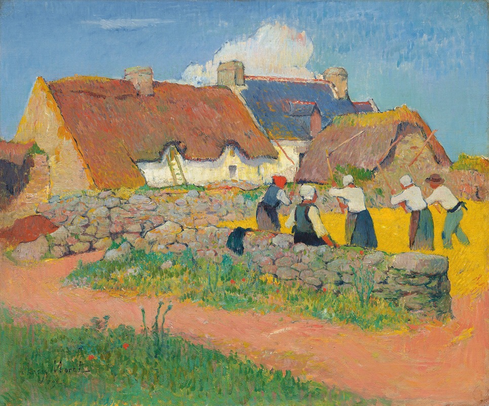  Le battage du blé au village (1894)