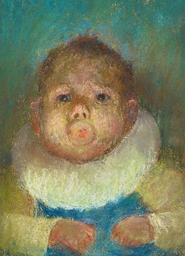 Portrait d'un petit enfant avec une minerve