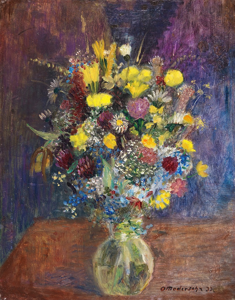 Fleurs sur fond bleu (1933)