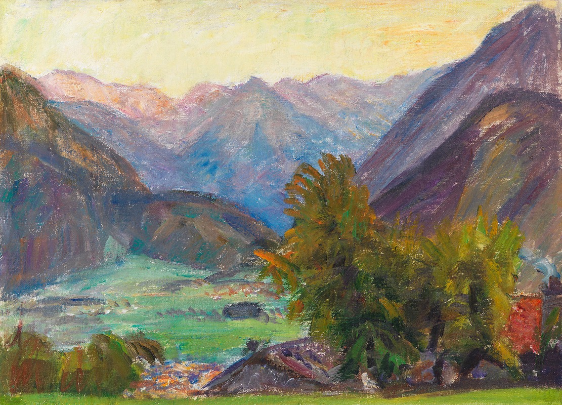 Vue sur la vallée de l'Ostrach avec les montagnes de Hinterstein (1932)