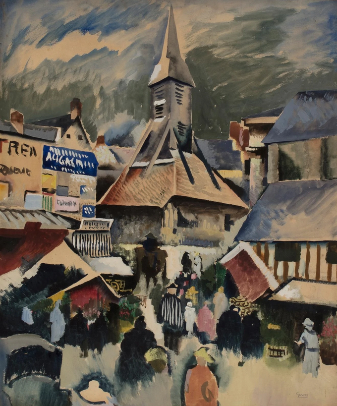 Marché devant l’église Sainte-Catherine d'Honfleur