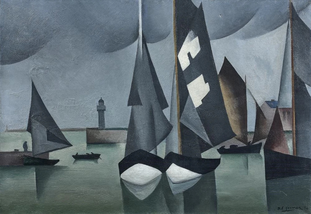  Voiliers à la sortie du port de Honfleur, 1920 