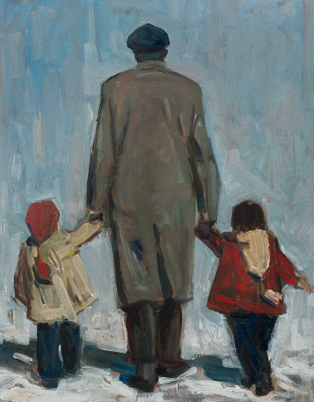 Le grand-père avec ses petits-enfants (hiver), 1958