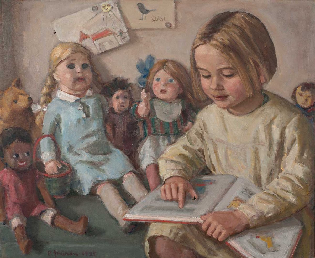 Susi faisant la lecture à ses poupées, 1936