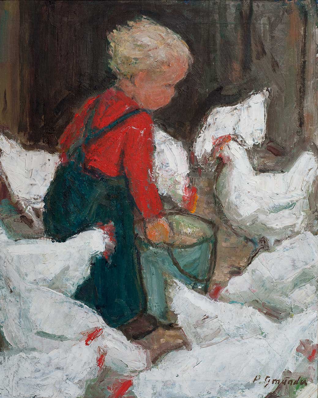 Vreneli avec les poules