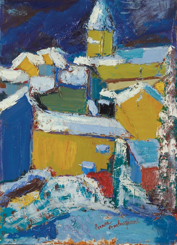 Village sous la neige