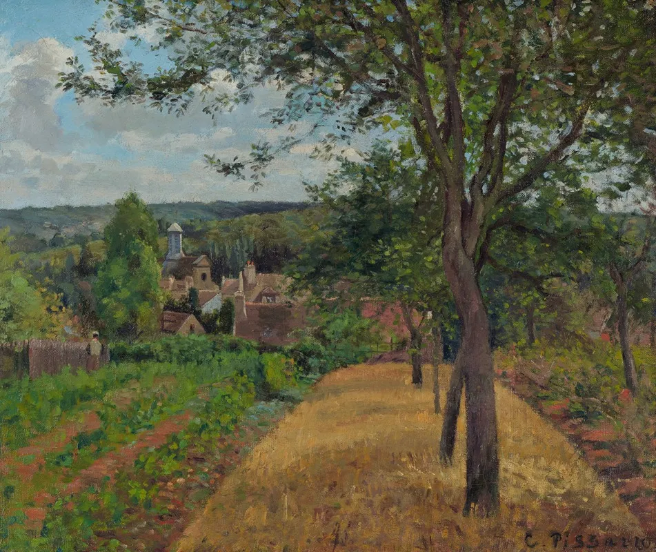 Vue sur le village de Louveciennes. Huile sur toile. 45.7 × 54.6 cm, peint en 1870