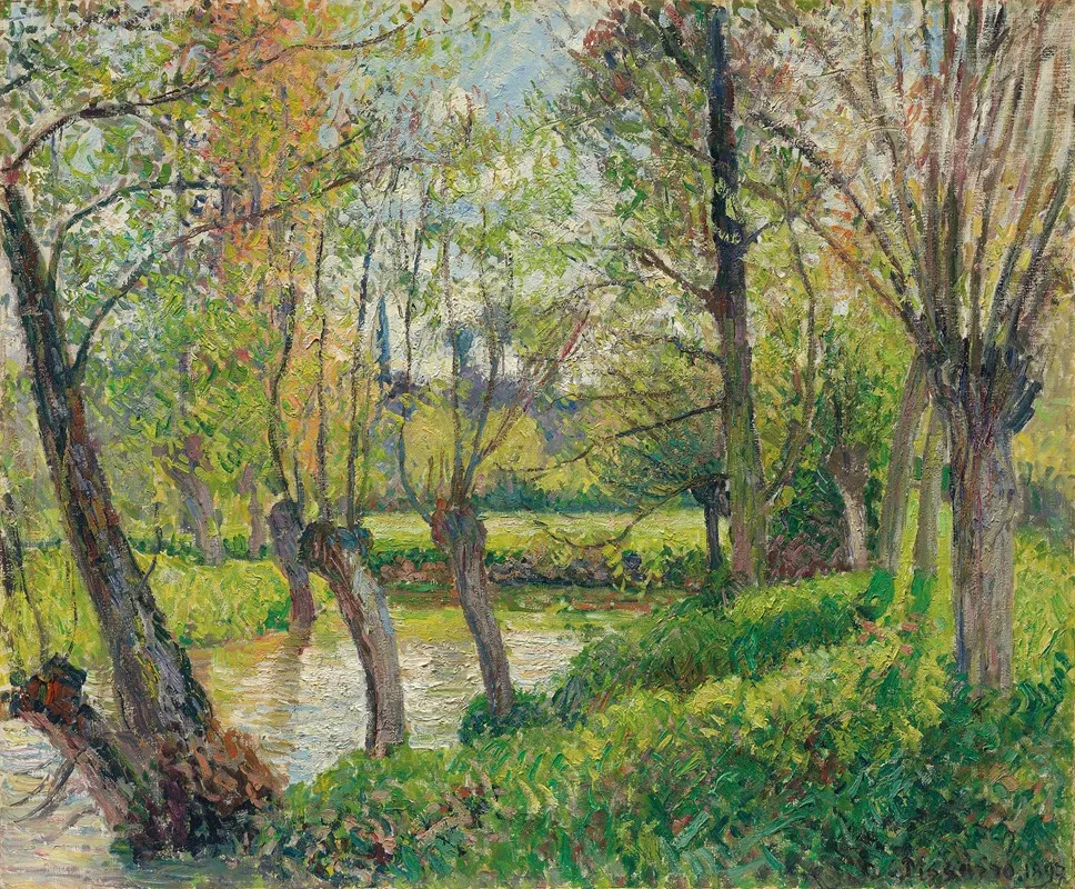 Bords de l'Epte à Eragny, soleil couchant, 1897