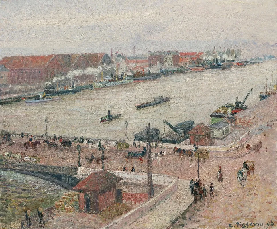 Crue de la Seine, Pont Boieldieu, Rouen (1896)