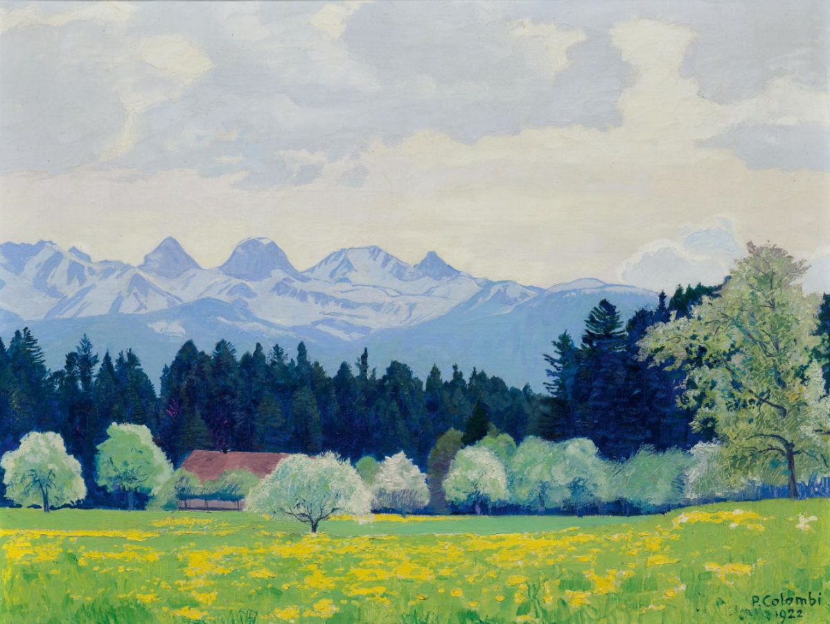 Printemps près de Kirchdorf avec le Gantrisch, 1922