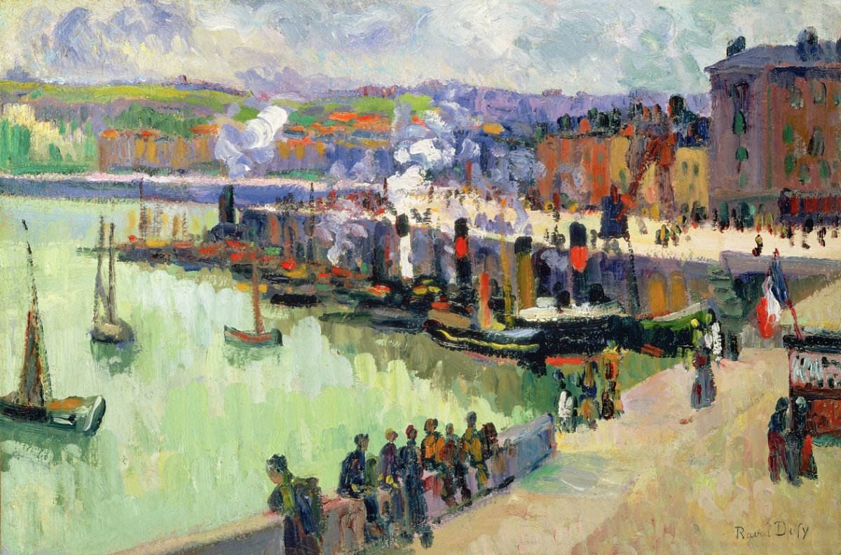 Le port (huile sur papier) 